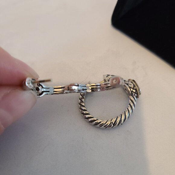 Andrea Candela Hoop Earrings 925 Silver with Citrine & 18K Gold - Picture 7 of 7